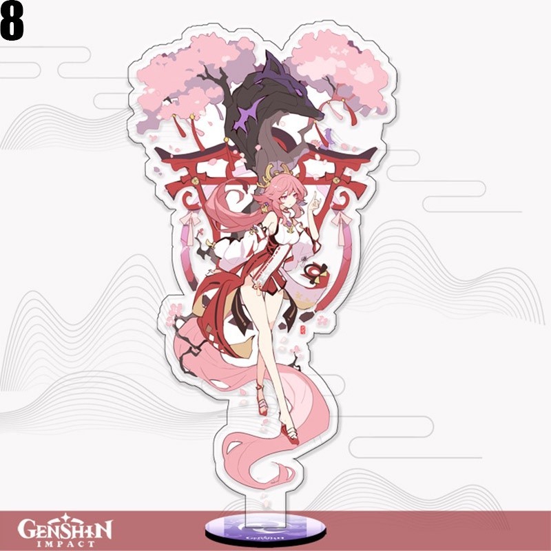 Genshin impact figure Navia Acrylic stand Furina stand Màu nước phong cách đứng