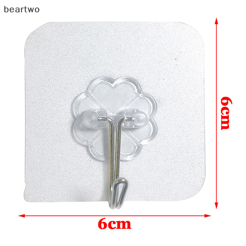 < Beartwo > 10 CÁI Móc treo tự dính chắc chắn bằng thép không gỉ trong suốt Móc treo chìa khóa cho nhà bếp Phòng tắm Tường cửa đa chức năng Đẹp