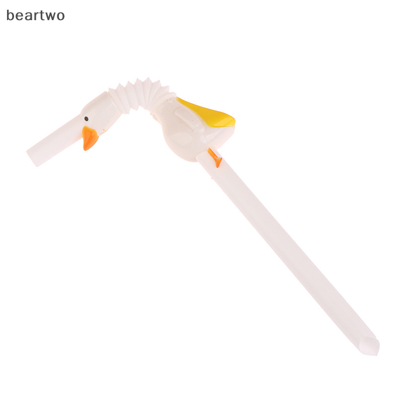 < Beartwo > 1 Ống hút ngỗng dài động vật thời trang có bàn chải Ống hút đường kính lớn có thể tái sử dụng Đẹp