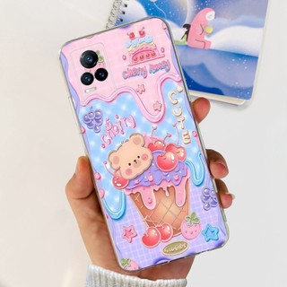 Dành Cho Vivo V21 5G Ốp Lưng V21 5G V2050 V2066 Hoa Thời Trang Trong Suốt Silicon Mềm TPU Vỏ Điện Thoại Vivo V21e V2061 Vỏ