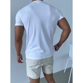 Áo Thun Waffle Cổ Henry Dây Kéo Tay Ngắn - Phong Cách Nam HI06