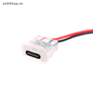 Xoitop 2pin USB Loại C Ổ Cắm Sạc Loại Đầu Vào Có Đèn LED Tấm Chống Nước Cổng Nguồn USB-C TYPE-C Nữ Kết Nối Jack VN