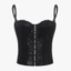 Corset xương cá màu xám gợi cảm, áo croptop ren mát mẻ cho mùa hè, vest nữ thời trang