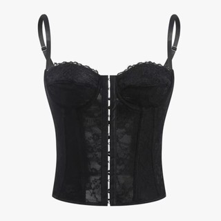Tredding491 Áo thường ngày mùa hè, Corset xương cá gợi cảm co thắt ren, Corset mỏng màu trơn