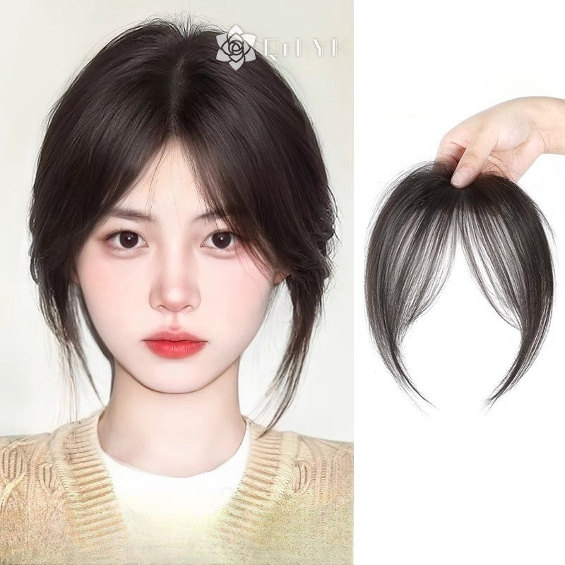 Qrhyk Phần Giữa Giả Nổ Viền Tổng Hợp Topper Tóc Kẹp-In Bang Mở Rộng Tự Nhiên Vô Hình Áo Khoác Tóc Nữ Mới