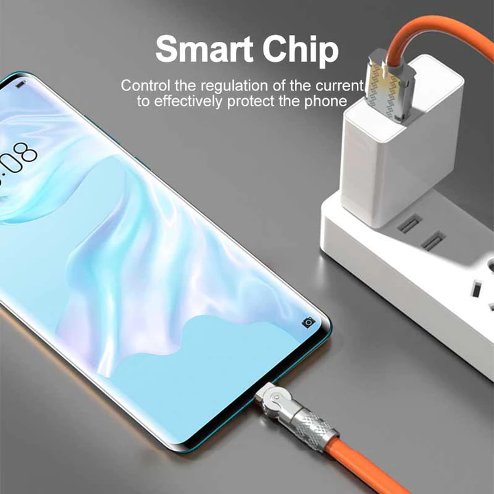 180 Xoay 6A Cáp 120W Trò Chơi Sạc Siêu Nhanh Loại C Cáp Sạc Nhanh Trò Chơi Di Động Sạc USB Type-C Cáp Silica Lỏng Gel Cho IPhone Samsung – 6