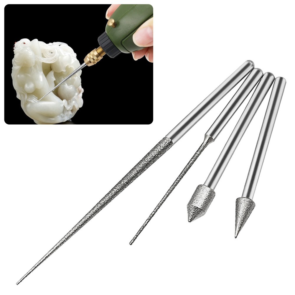 < Welv > Thanh mài kim khắc 3mm Máy khoan Mini Khoan khắc kim cương