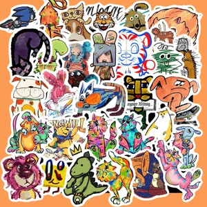 Set 50 Sticker Hoạt Hình Art Dễ Thương – Decal Trang Trí Đa Năng | Chống Nước