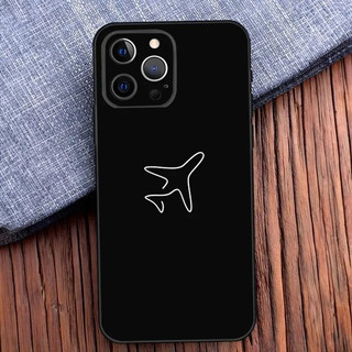TK-1 Máy Bay Máy Bay Máy Bay Màu Đen Ốp Lưng Điện Thoại iPhone 16, 17,14,13,12,11, Pro, X, XS, Max, XR, Plus, Mini Mềm Màu Đen