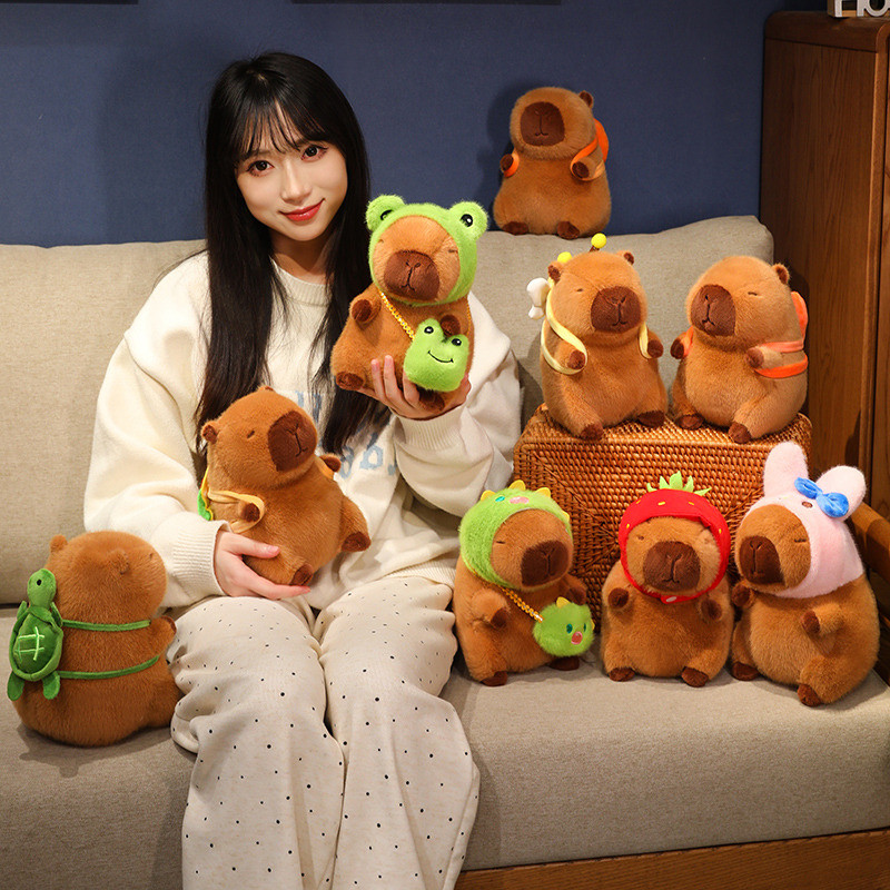 Kawaii Capybara Đồ Chơi Sang Trọng Ba Lô Vui Nhộn Capybara Plushie Búp Bê Chip Dễ Thương Trái Cây Capybara Đồ Chơi Nhồi Bông Phòng Ngủ Trang Trí Máy Tính Để Bàn Mềm Mại Cho Bé Làm Dịu Búp Bê Quà Tặng Sinh Nhật Trẻ Em Đổi Quà Tặng Quà Tặng