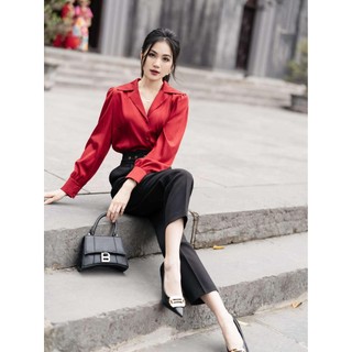 Quần dài nữ LQ153 màu đen phối đai