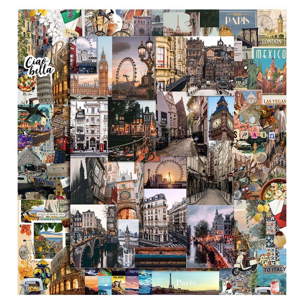 [DECAL] A4 In Màu - Set 50 Tờ Poster Giấy Dán Tường - HÌNH POSTER TRAVEL DU LỊCH - Decor Trang Trí Nhà | MS: 111567