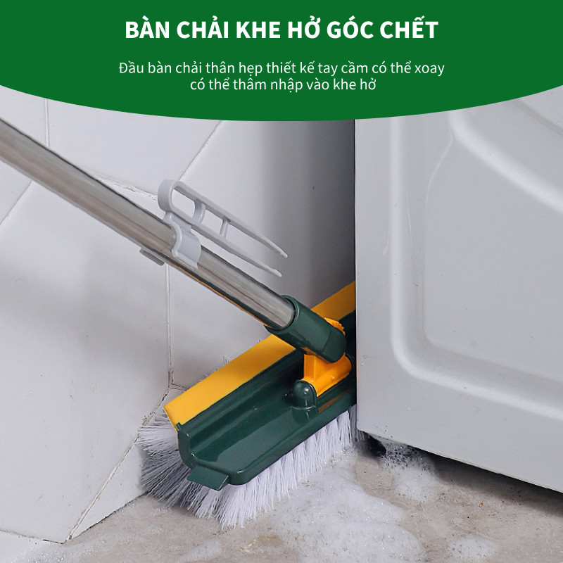 Cây Chà Sàn Nhà Tắm Đa Năng - Chổi Cọ Sàn Và ,Chà Khe Tường Và Khe Hẹp,Cán Dài, Dễ Sử Dụng