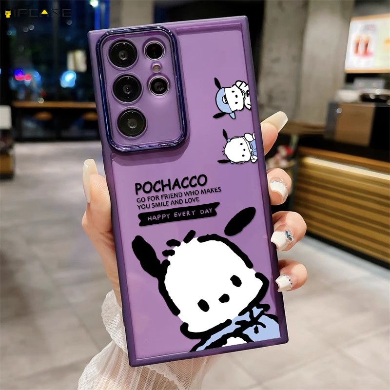Dành Cho Xiaomi 17 15 15S 15T Civi 5 4 Pro Max Poco F8 C71 M7 X7 F7 Pro Ultra Ốp Điện Thoại Có Ống Kính Máy Ảnh Phim Hoạt Hình Chó Pochacco Dễ Thương Màu Xanh Trong Suốt Vỏ Mềm