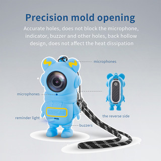 Dành Cho DJI Insta360 GO3S Silicon Bảo Vệ GO3 Phi Hành Gia Ngón Tay Cái Camera Dày Ống Kính Silicon Chống Rơi Bao Phụ Kiện Máy Ảnh
