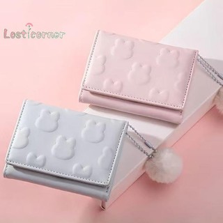 Lostcorner Hoạt Hình Ví Nhỏ Dễ Thương Hàn Quốc Ví Ngắn Nữ Màu Trơn Họa Tiết Dễ Thương Đơn Giản Nhiều Thẻ Túi Zero Ví Mới
