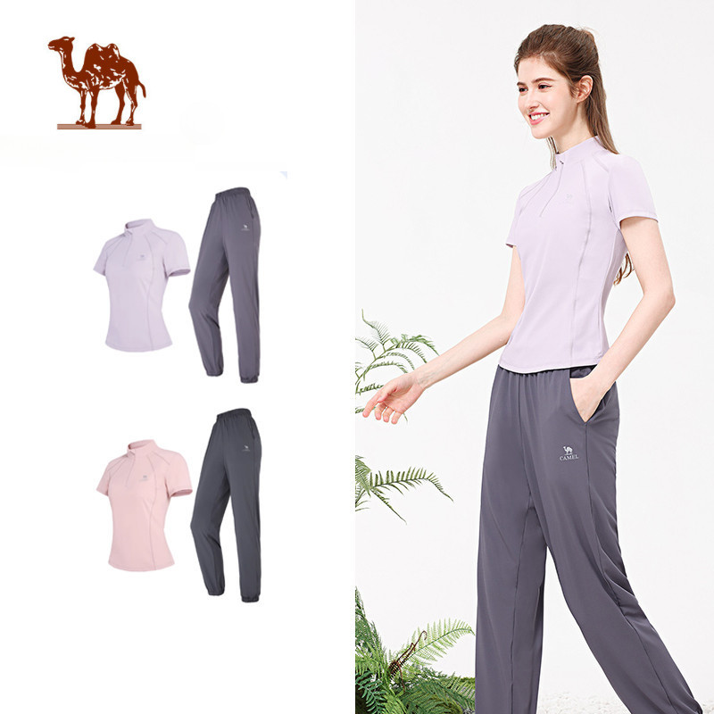 Ảnh Camel CROWN Yoga Phù Hợp Với Nữ Chống Nắng Slim Fit Nhanh Khô Thoáng Khí Thể Thao Hai Mảnh Phù Hợp Với 1
