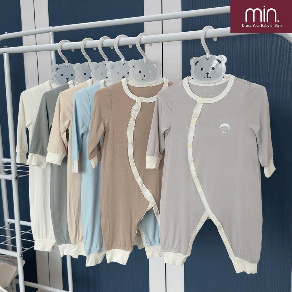 Body Dài Tay Sơ Sinh  Anminaza Cài Chéo Vải Sợi Tre Mềm Mại Co Dãn Thoáng Mát - Hàng Chính Hãng AMI0357-3