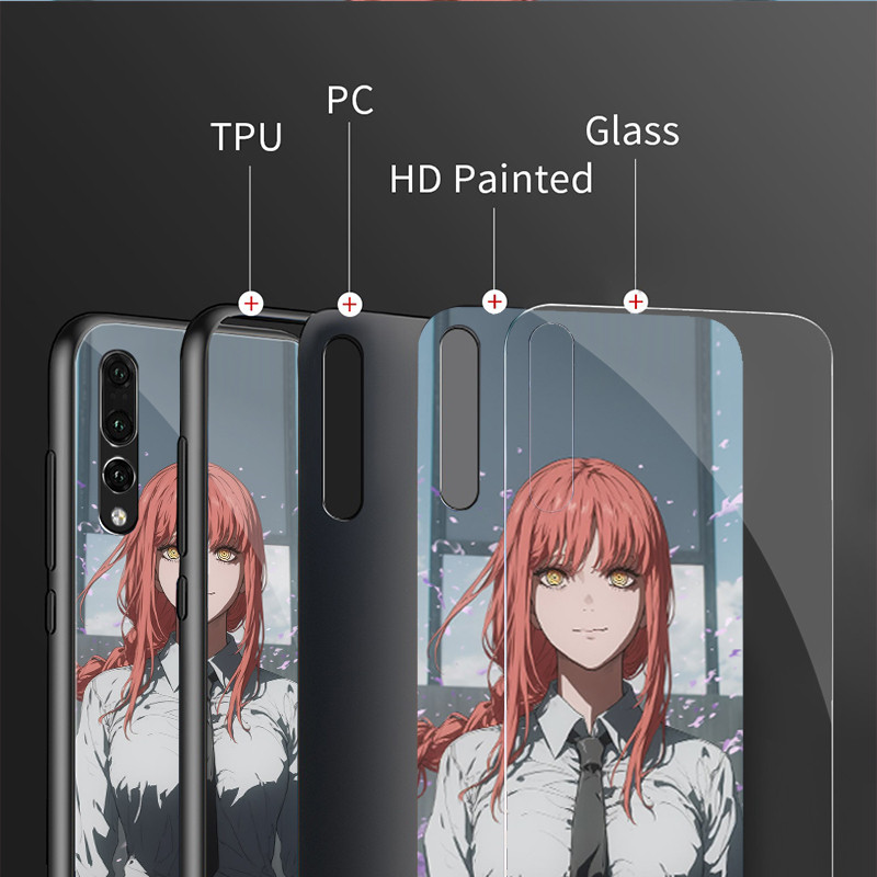 Makima Chainsaw Man 02 Kính Cường Lực Ốp Lưng Điện Thoại Samsung Galaxy A10 A14 A16 A25 A35 A22 4G A32 A33 A34 A40 A42 A52 A53 A54 A55 A70 A71 A72 A73 5G Cover