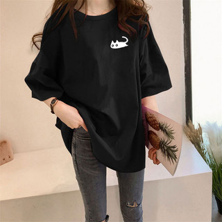 Áo thun ngắn tay dáng rộng in hoạt dành cho nữ mùa hè phong cách mới