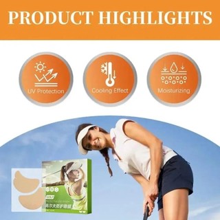 WOOLYNOOK 5 Miếng Dán Mặt UV, Miếng Dán Mặt Trời Thạch Tươi Dưỡng Ẩm, Miếng Dán Mắt UV Chống Mồ Hôi Gel Chống Nắng Golf Golf Bảo Vệ Mắt Hoạt Động Ngoài Trời