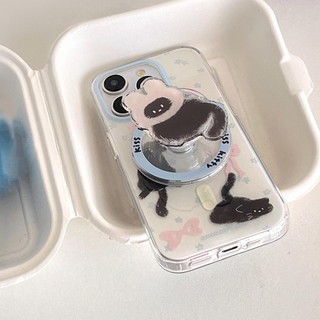 Ốp Lưng Cứng Tương Thích Với iPhone 13 14 14Pro 14ProMax 15 15Pro 15ProMax 16 16Pro 16ProMax 17 17Pro 17ProMax Vỏ Nam Châm Họa Tiết Đầu Thỏ