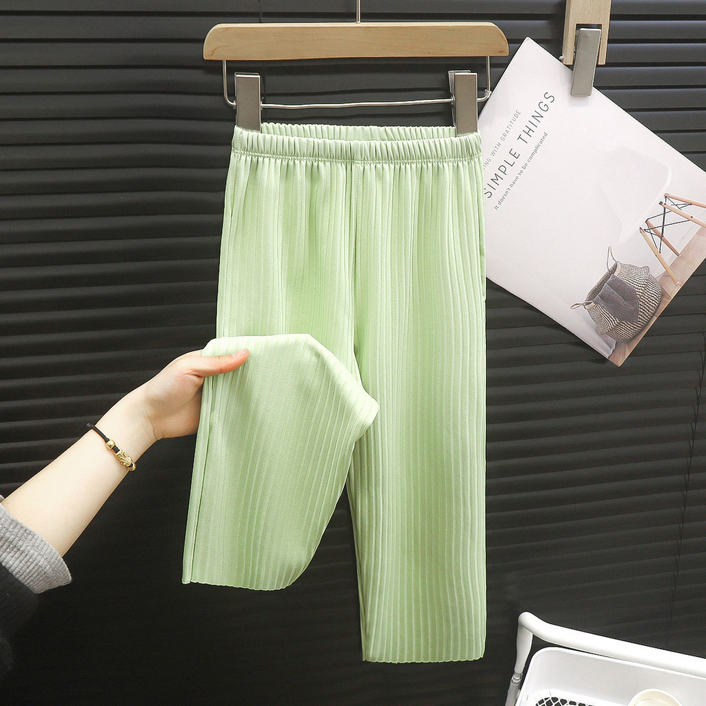 Trẻ Em Băng Lụa Quần Thời Trang Mùa Hè Thoáng Khí Nhẹ Thoáng Khí Jacquard Quần Thường Ngày Bé Trai Bé Gái Mặc Ngoài Bloomers 90-140 Kích Thước H2PZ