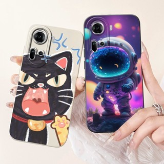 Oppo Reno11 5G CPH2599 / Reno11 Pro 5G CPH2607 Vỏ bảo vệ ống kính Oppo Reno 11 11Pro 5G Vỏ mềm hình chú mèo vịt dễ thương Phi hành gia hoạt hình Jelly Silicon