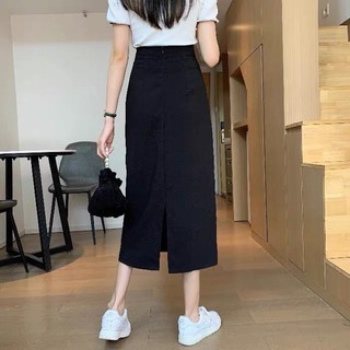 Chân váy dáng dài 85cm chất vải umi co dãn dáng Váy chữ A dài vải umi hàn cao cấp cạp chun co giãn 4 chiều có xẻ sau