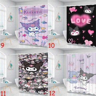 Sanrio Kuromi rèm phòng tắm polyester chống thấm nước kèm móc, trang trí hoạt hình