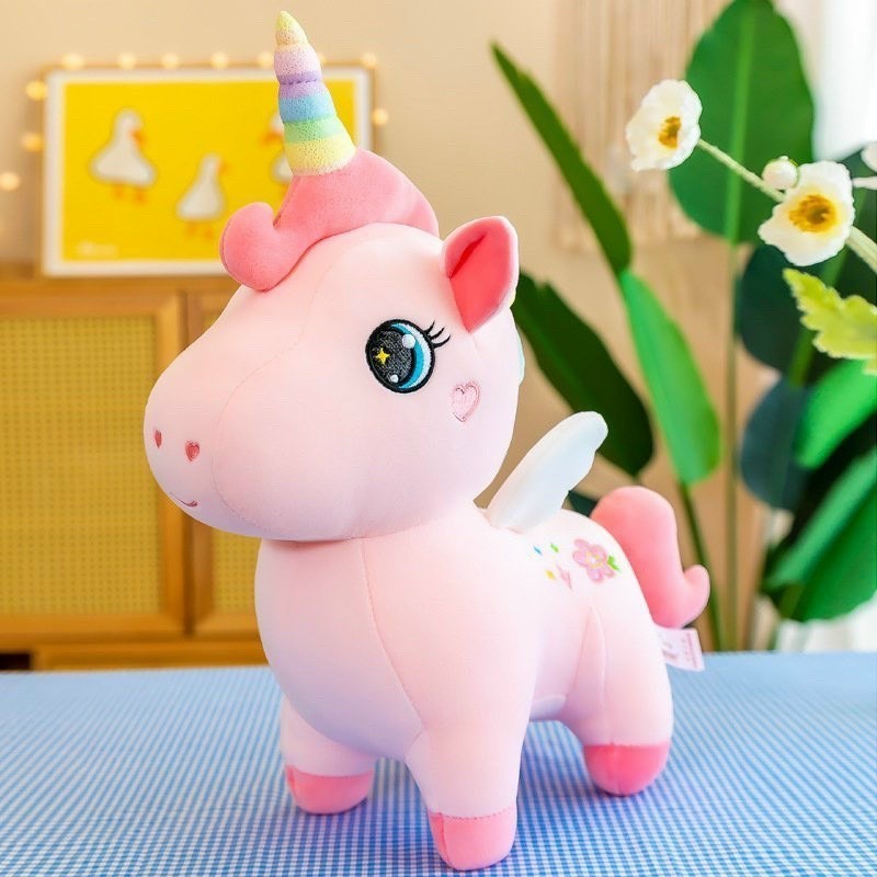 Gấu Bông Kỳ Lân Hồng Cánh Tiên ,Ngựa Hồng Unicorn Đáng Yêu Quảng Châu Cao Cấp Size 30-90 Cm, Babisu