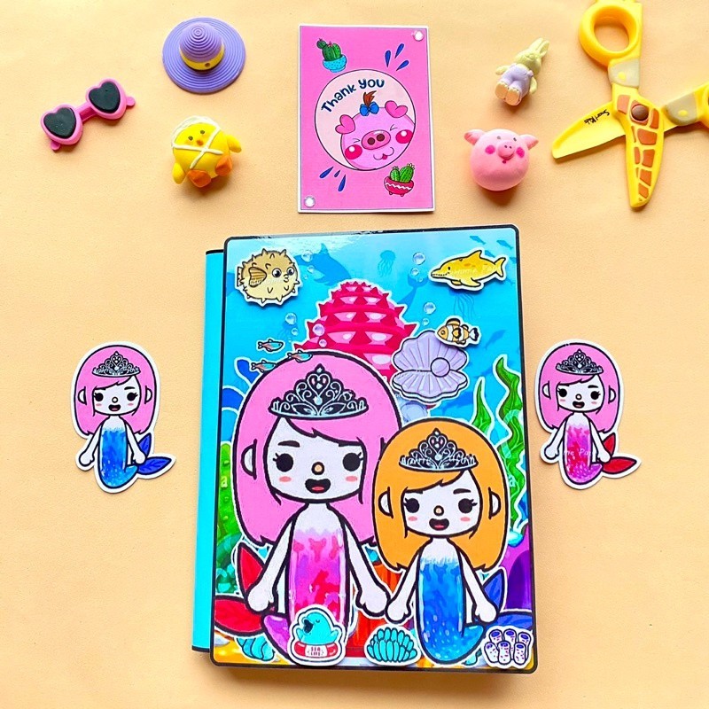 đồ chơi ngồi nhà tocaboca beauty. holic dán toca boca búp bê giấy blackpink đồ chơi giấy cinnamoroll