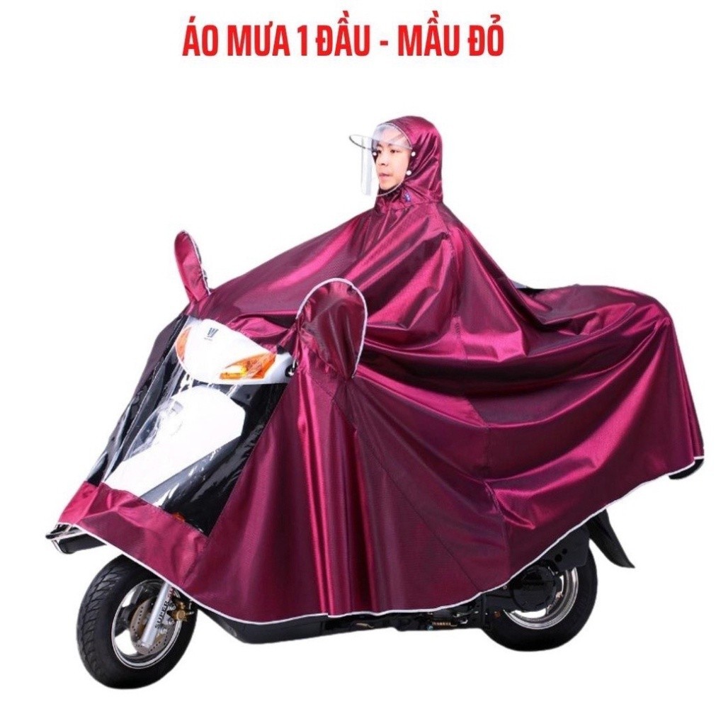 Áo mưa đi xe máy 1 người và 2 người che phủ toàn thân, kèm kính chắn mưa tiện lợi [ Hàng Tốt ]