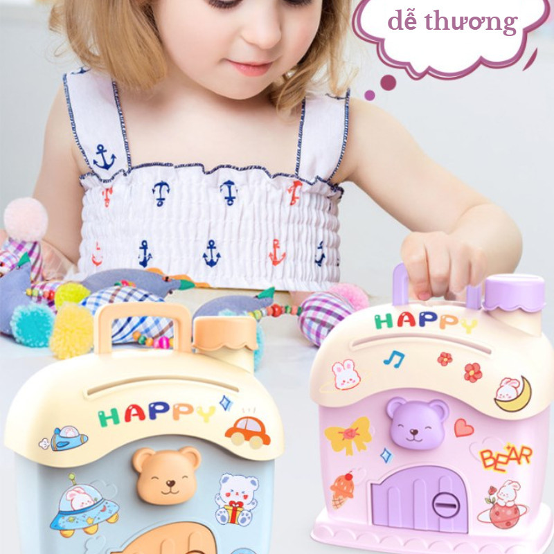 Hộp Đựng Tiền Tiết Kiệm Hình Ngôi Nhà Dễ Thương Cho Bé,Trau Dồi Kỹ Năng Quản Lý Tài Chính Cho Trẻ,Chống Rơi Và Bền