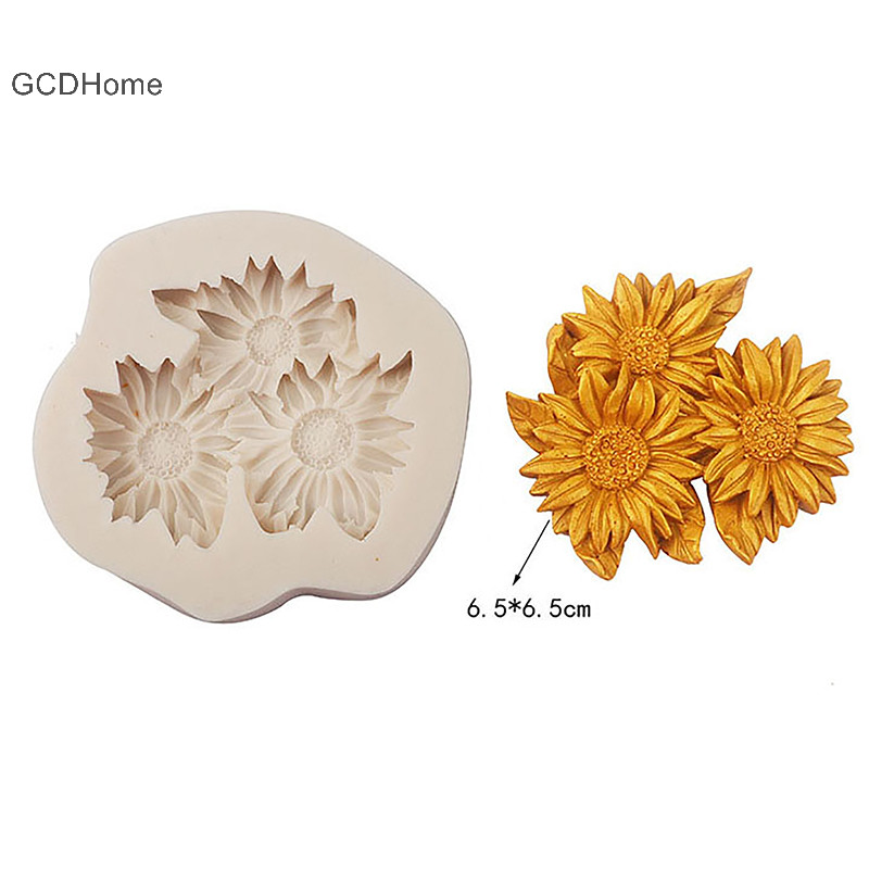 Gcdhome 1Pc Hoa Mẫu Đơn Hoa Hướng Dương Hoa Sen Khuôn Silicon Hoa Hồng Trung Quốc Trang Trí HOT