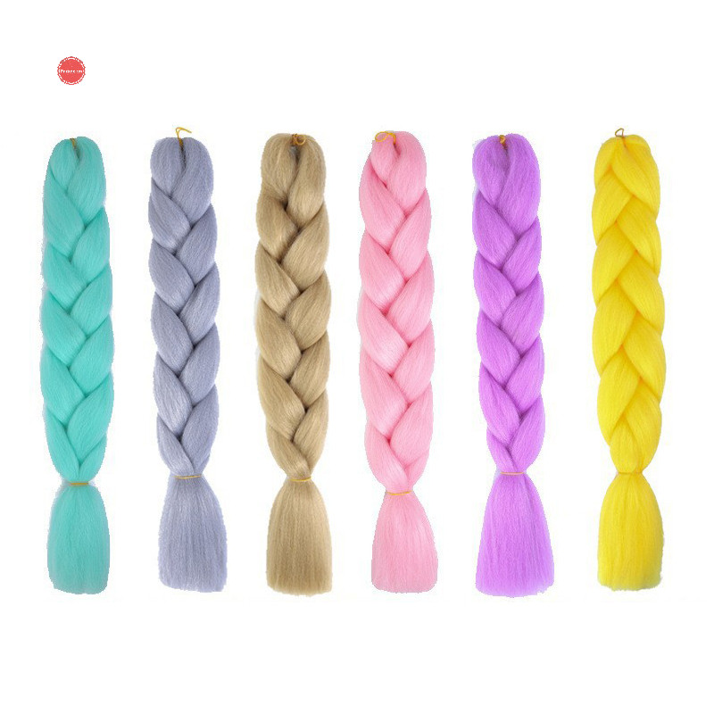 Diễu Hành 1 Đơn Sắc Bện Tóc Phần Mở Rộng Tóc Jumbo Nhiều Màu Sắc Xoắn Châu Phi Bẩn Bím Tóc Giả Dreadlocks DIY Trang Trí VN