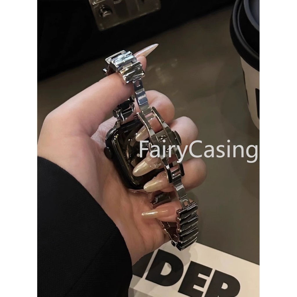 Dây đeo S11 kim loại thời trang không đều cho Apple Watch 49mm 41mm 45mm 38mm 42mm 44mm 40mm Vòng đeo tay bằng thép không gỉ sang trọng dành cho nữ iWatch Ultra 8 7 SE 6 5 4 3