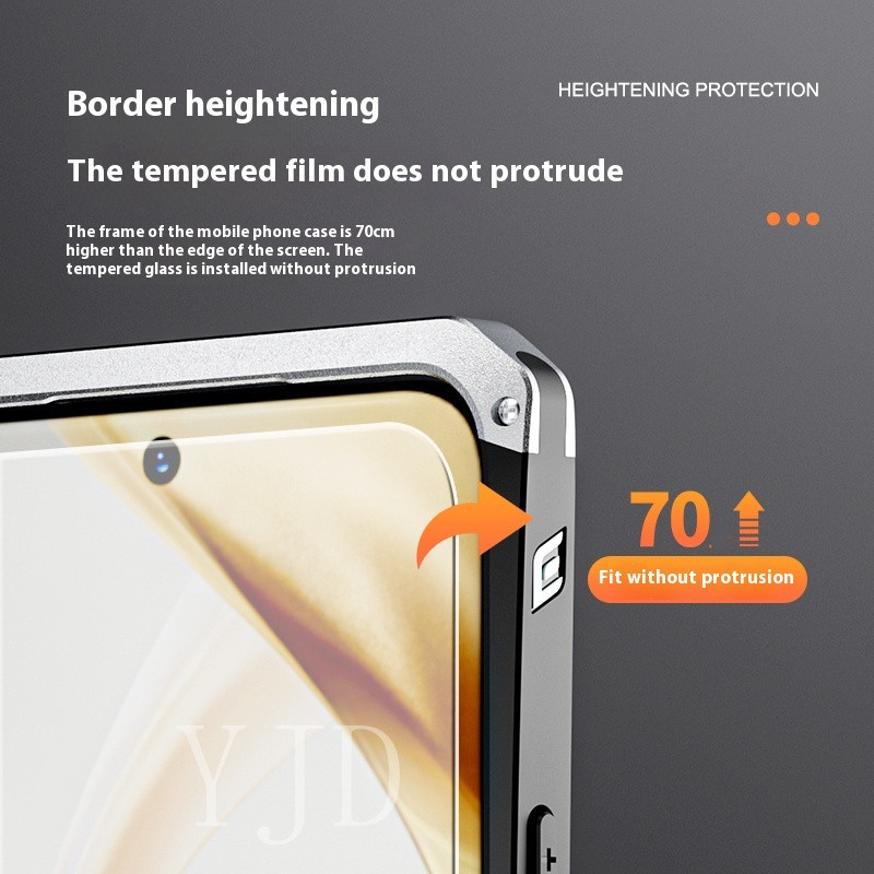 Ốp YJD Cho Honor 200 Pro Kim Loại Nối TPU Mờ Vỏ Điện Thoại Chống Sốc