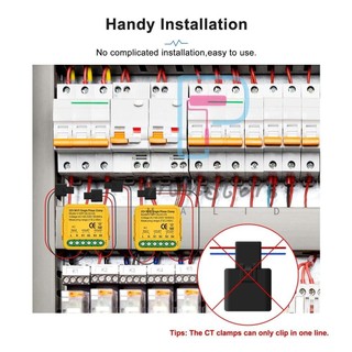 Tuya WiFi Smart Home Energy Monitor 2.4GHZ Đồng hồ đo năng lượng thông minh Màn hình tiêu thụ một pha 80A Dòng điện năng lượng mặt trời Kẹp biến áp Giám sát tiêu thụ điện