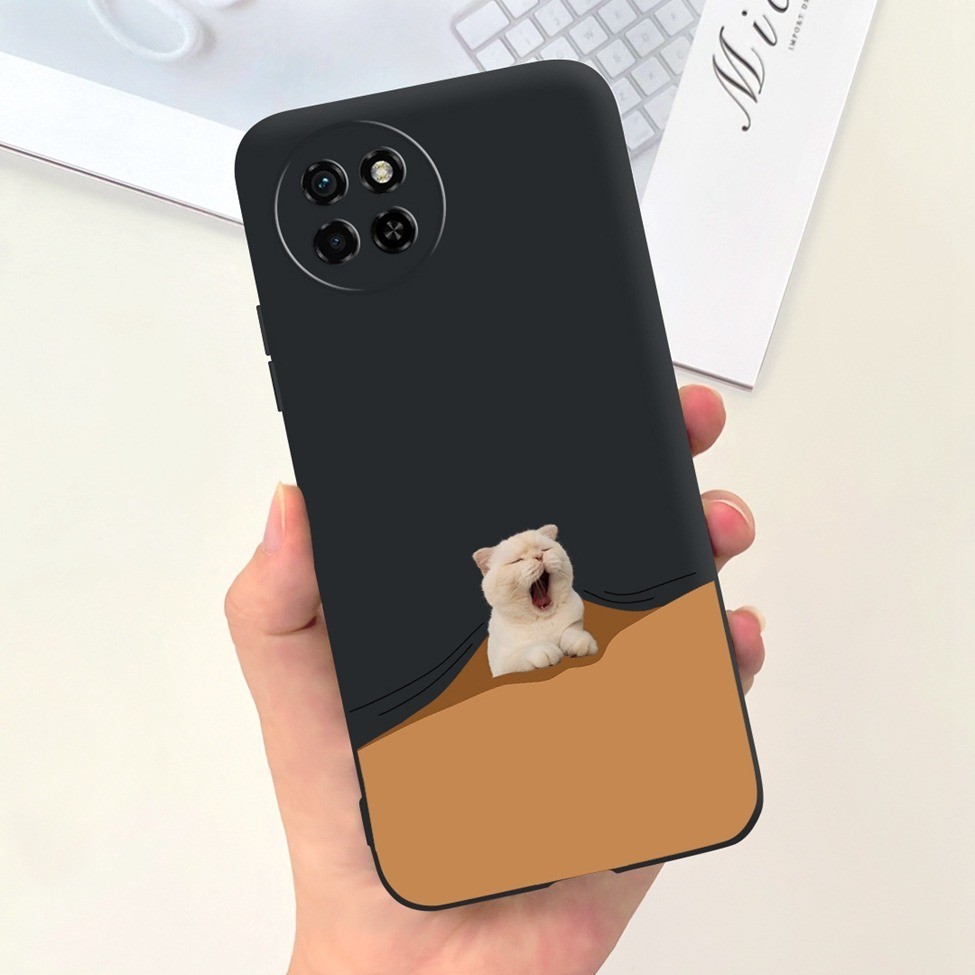 Ốp Lưng ITEL S23 4G Thẩm Mỹ Mèo Gấu Trúc Dễ Thương Sơn Mềm Màu Đen Vỏ Silicon ITEL S23 Ốp Lưng Điện Thoại