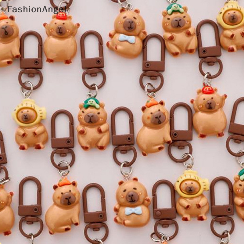 FashionAngel Anime Dễ Thương Capibala Nhựa Móc Khóa Vui Nhộn Thời Trang Móc Khóa Dành Cho Nữ Cô Gái Hoạt Hình Ba Lô Mặt Dây Chuyền Phụ Kiện Quà Tặng TH