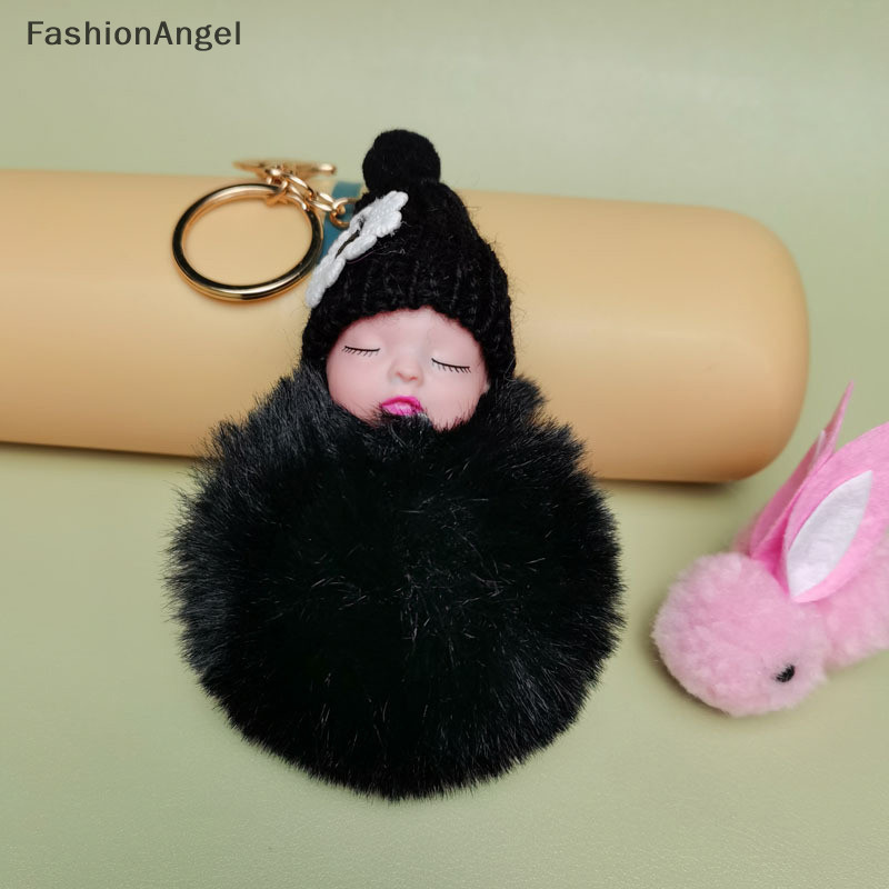 Fashionangel Pompom Ngủ Bé Móc Khóa Dễ Thương
