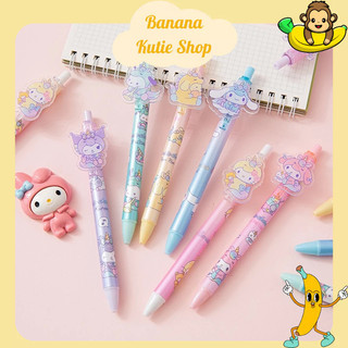 [Mực Đen] Bút Bi Bấm Sanrio, Bút Bi Bấm Mực Gel, Bút Bi Bấm Văn Phòng, Bút Bi Học Sinh