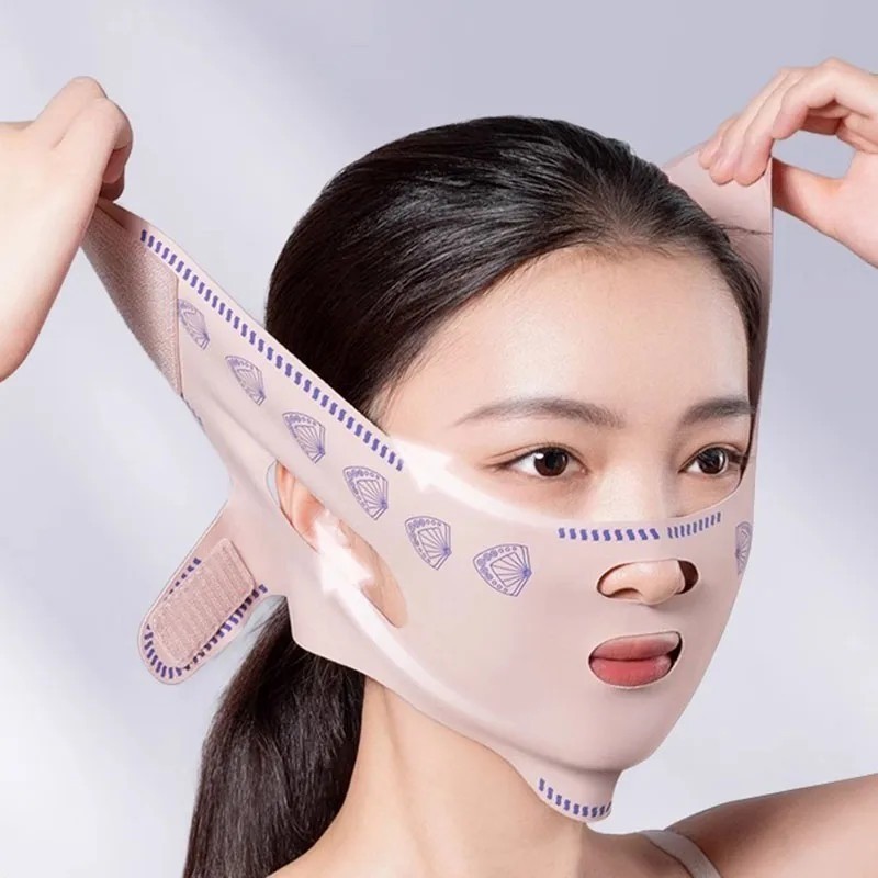 Băng giảm béo Chin Cheek - Dây đeo chống nhăn nâng cơ mặt - Mặt nạ nâng đường chữ V - Đai mặt hình chữ V - Mặt nạ ngủ - Đai nâng thư giãn - Sức khỏe làm đẹp