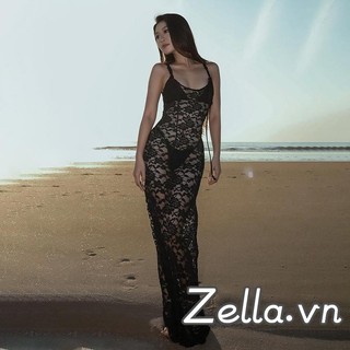 Váy ren không tay nữ mùa hè Sheer xuyên thấu Váy Bodycon cho kỳ nghỉ
