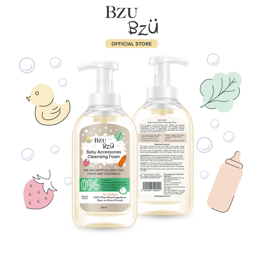 Nước Rửa Bình Sữa Và Đồ Dùng Em Bé BZU BZU Không Mùi Chai 500ml, Túi 400ml - Mẹ Ơi