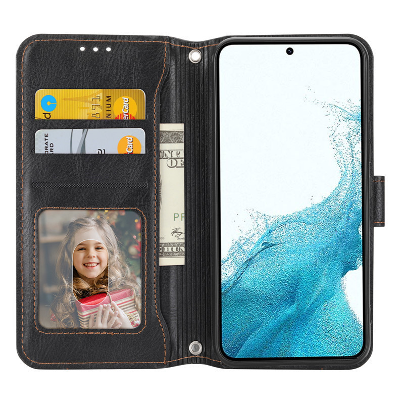 Dành Cho Samsung Galaxy A36 A12 A13 A14 A15 A16 A23 A25 A32 A33 A34 A35 A36 A51 A52 A53 A54 A55 A72 A73 Họa Tiết Da Sang Trọng Dây Kéo Lật Bao Da Đứng Ví Điện Thoại