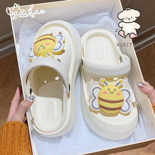 Xixitiao Sandal Nữ Nam Lỗ Giày Dép Thời Trang Ba Chiều Dễ Thương Hoạt Hình Ong Thoải Mái Mặc Ngoài Thường Ngày