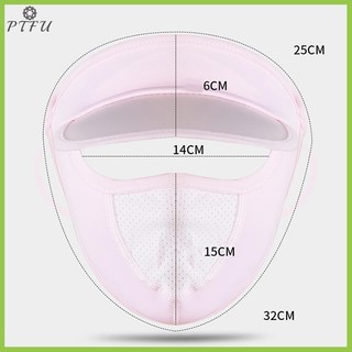 Ptfu Nữ Mỏng Thoáng Khí Ice Silk Cổ Dài Full Face Mask Mùa Hè Mới