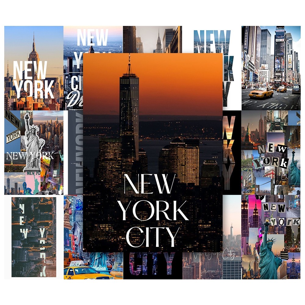 [Giấy] A5 In Màu - Set 50 Tờ Poster Giấy Dán Tường - HÌNH TRAVEL NEW YORK CITY - Decor Trang Trí Nhà | MS: 111581